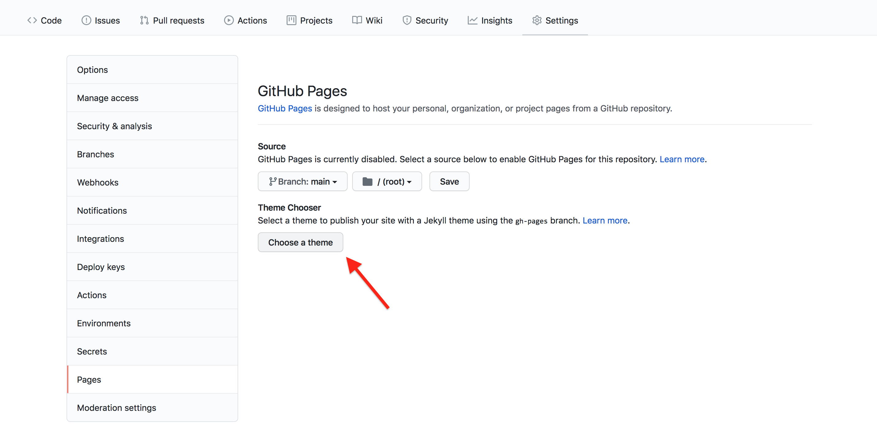 GitHub Pages choose theme