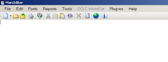 Empty MarcEditor screen