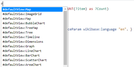 Extract from the SPARQL editor