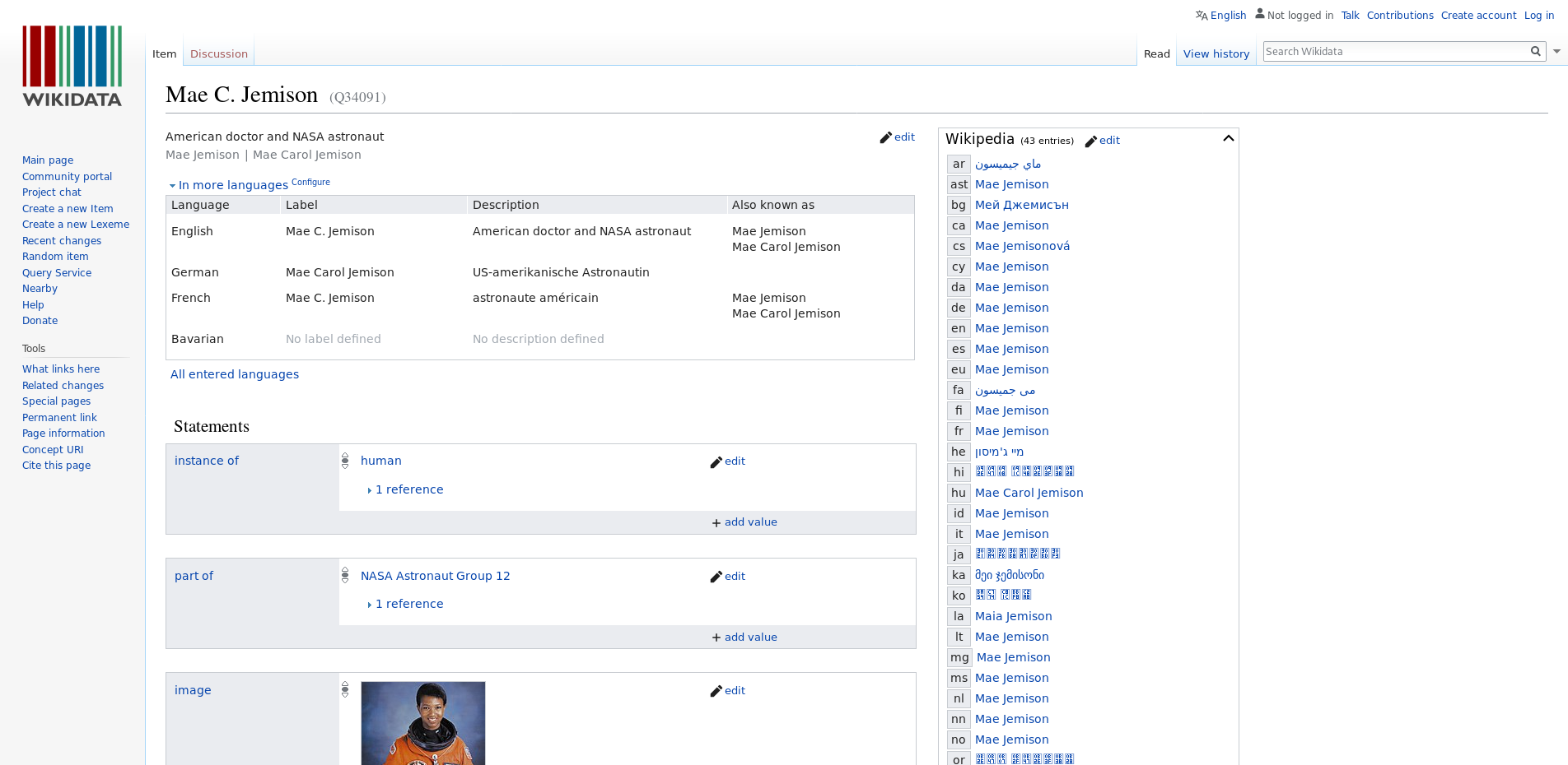 Wikidata Jemison